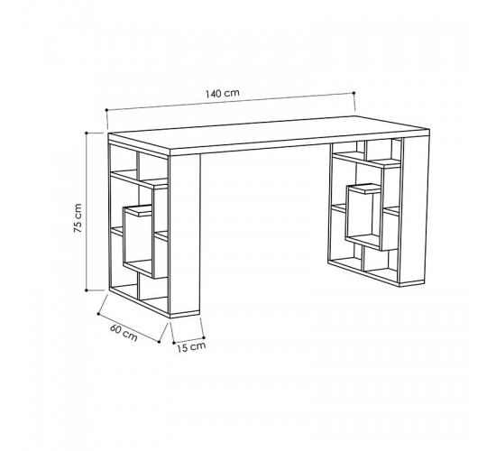 Γραφείο Labirent pakoworld λευκό 140x60x75εκ