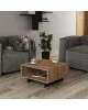Τραπέζι σαλονιού Hola pakoworld φυσικό-ανθρακί 60x60x32εκ Τραπέζι σαλονιού Hola pakoworld φυσικό-ανθρακί 60x60x32εκ