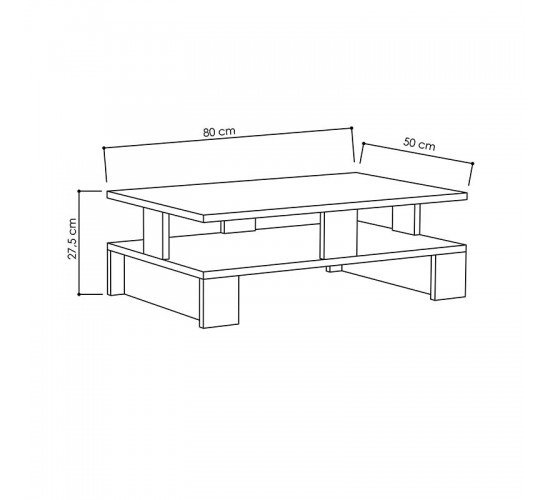 Τραπέζι σαλονιού Mansu pakoworld χρώμα φυσικό 80x50x27,5εκ