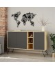 Μπουφές Clara χρώμα light oak-ανθρακί 142x35.5x83εκ Υλικό: CLIPBOARD 18mm WITH MELAMINE - METAL 119-001063 Μπουφές Clara χρώμα light oak-ανθρακί 142x35.5x83εκ Υλικό: CLIPBOARD 18mm WITH MELAMINE - METAL 119-001063