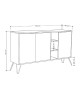 Μπουφές Clara χρώμα light oak-ανθρακί 142x35.5x83εκ Υλικό: CLIPBOARD 18mm WITH MELAMINE - METAL 119-001063 Μπουφές Clara χρώμα light oak-ανθρακί 142x35.5x83εκ Υλικό: CLIPBOARD 18mm WITH MELAMINE - METAL 119-001063