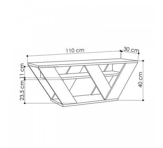 Έπιπλο τηλεόρασης Pipralla λευκό 110x30x40εκ Υλικό: CLIPBOARD WITH MELAMINE 18mm. 119-001081