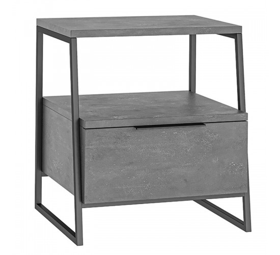 Κομοδίνο Johana μαύρο-γκρι antique 45x40x50εκ Υλικό: CHIPBOARD WITH MELAMINE COATING 18mm - METAL 119-001090 Κομοδίνο Johana μαύρο-γκρι antique 45x40x50εκ Υλικό: CHIPBOARD WITH MELAMINE COATING 18mm - METAL 119-001090