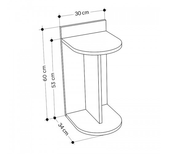 Βοηθητικό τραπέζι Libra λευκό-φυσικό 30x34x60εκ Υλικό: CHIPBOARD WITH MELAMINE COATING 119-001101