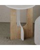Βοηθητικό τραπέζι Luna λευκό-φυσικό Φ40x47 εκ Υλικό: CLIPBOARD 18mm WITH MELAMINE COATING 119-001112