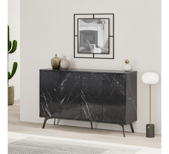 Μπουφές Ursula μαύρο μαρμάρου 123x35x77.5εκ Υλικό: CHIPBOARD WITH MELAMINE COATING 18mm - METAL 119-001123 Μπουφές Ursula μαύρο μαρμάρου 123x35x77.5εκ Υλικό: CHIPBOARD WITH MELAMINE COATING 18mm - METAL 119-001123