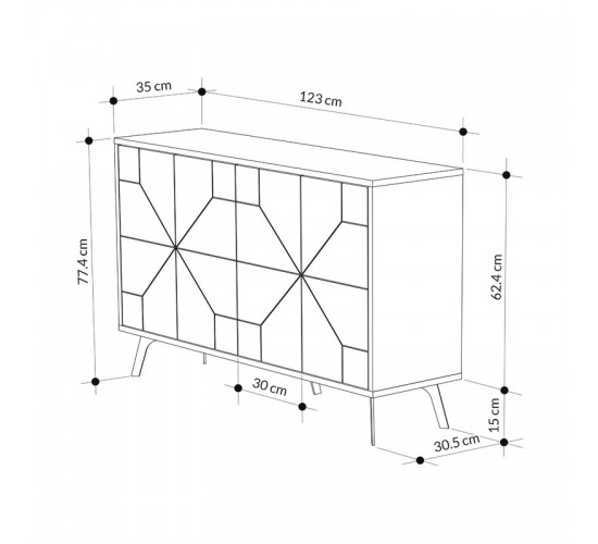 Μπουφές Ursula μαύρο μαρμάρου 123x35x77.5εκ Υλικό: CHIPBOARD WITH MELAMINE COATING 18mm - METAL 119-001123 Μπουφές Ursula μαύρο μαρμάρου 123x35x77.5εκ Υλικό: CHIPBOARD WITH MELAMINE COATING 18mm - METAL 119-001123