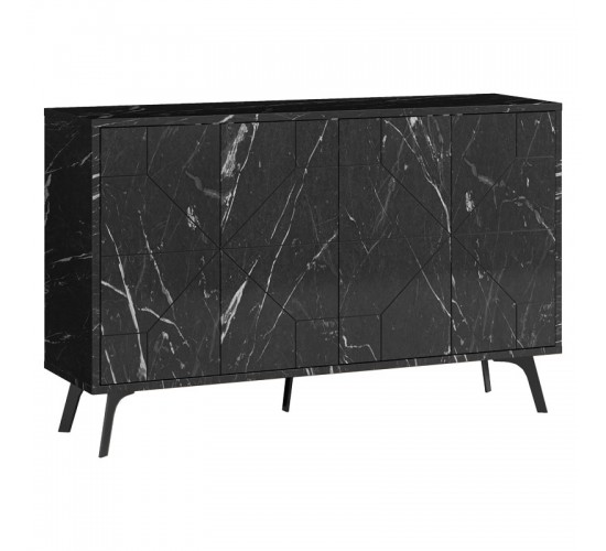 Μπουφές Ursula μαύρο μαρμάρου 123x35x77.5εκ Υλικό: CHIPBOARD WITH MELAMINE COATING 18mm - METAL 119-001123 Μπουφές Ursula μαύρο μαρμάρου 123x35x77.5εκ Υλικό: CHIPBOARD WITH MELAMINE COATING 18mm - METAL 119-001123