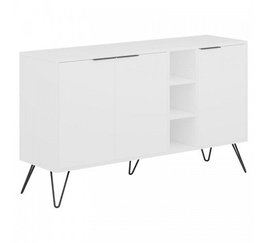 Μπουφές Clara λευκό 142x35.5x83εκ Υλικό: CLIPBOARD 18mm WITH MELAMINE - METAL 119-001133 Μπουφές Clara λευκό 142x35.5x83εκ Υλικό: CLIPBOARD 18mm WITH MELAMINE - METAL 119-001133