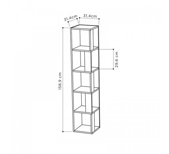 Βιβλιoθήκη στήλη Raphael φυσικό 31,5x31,5x159εκ Υλικό: CLIPBOARD WITH MELAMINE 18mm 119-001144