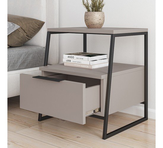Κομοδίνο Johana μαύρο-εκρού 45x40x50εκ Υλικό: CHIPBOARD WITH MELAMINE COATING 18mm - METAL 119-001164 Κομοδίνο Johana μαύρο-εκρού 45x40x50εκ Υλικό: CHIPBOARD WITH MELAMINE COATING 18mm - METAL 119-001164