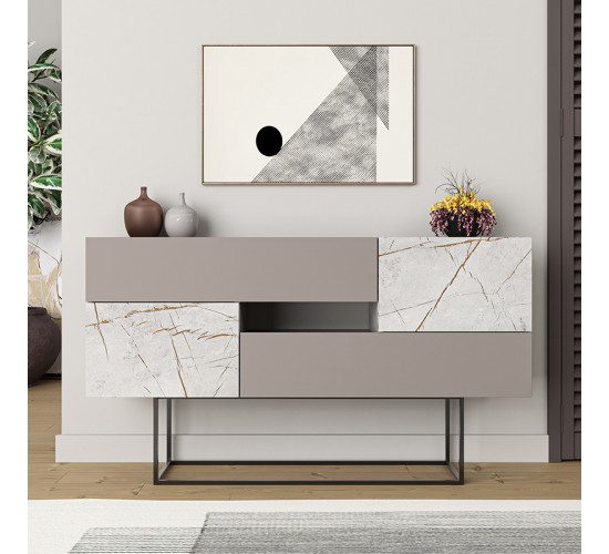 Μπουφές Roberta μόκα-λευκό μαρμάρου 145x40x82εκ Υλικό: CHIPBOARD WITH MELAMINE COATING 18mm - METAL 119-001169 Μπουφές Roberta μόκα-λευκό μαρμάρου 145x40x82εκ Υλικό: CHIPBOARD WITH MELAMINE COATING 18mm - METAL 119-001169