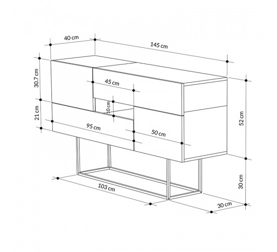 Μπουφές Roberta μόκα-λευκό μαρμάρου 145x40x82εκ Υλικό: CHIPBOARD WITH MELAMINE COATING 18mm - METAL 119-001169 Μπουφές Roberta μόκα-λευκό μαρμάρου 145x40x82εκ Υλικό: CHIPBOARD WITH MELAMINE COATING 18mm - METAL 119-001169