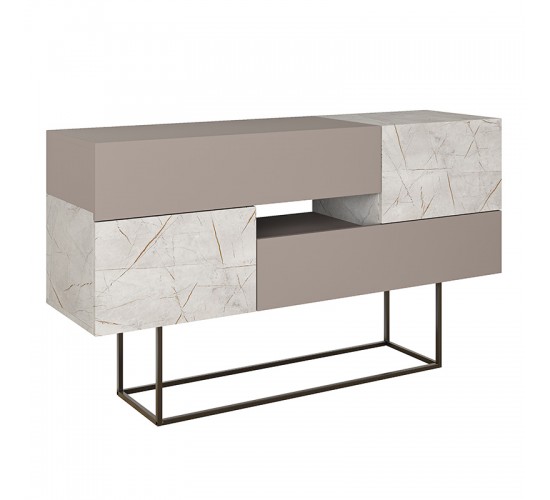 Μπουφές Roberta μόκα-λευκό μαρμάρου 145x40x82εκ Υλικό: CHIPBOARD WITH MELAMINE COATING 18mm - METAL 119-001169 Μπουφές Roberta μόκα-λευκό μαρμάρου 145x40x82εκ Υλικό: CHIPBOARD WITH MELAMINE COATING 18mm - METAL 119-001169