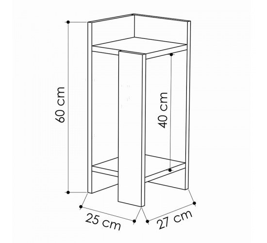 Κομοδίνο Immerse σετ 2 τμχ. μόκα 27x25x60εκ Υλικό: CHIPBOARD WITH MELAMINE COATING 18mm 119-001180