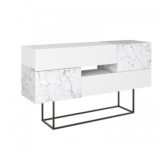 Μπουφές Roberta μελαμίνης λευκό μαρμάρου 145x40x82εκ Υλικό: CHIPBOARD WITH MELAMINE COATING 18mm - METAL 119-001195 Μπουφές Roberta μελαμίνης λευκό μαρμάρου 145x40x82εκ Υλικό: CHIPBOARD WITH MELAMINE COATING 18mm - METAL 119-001195