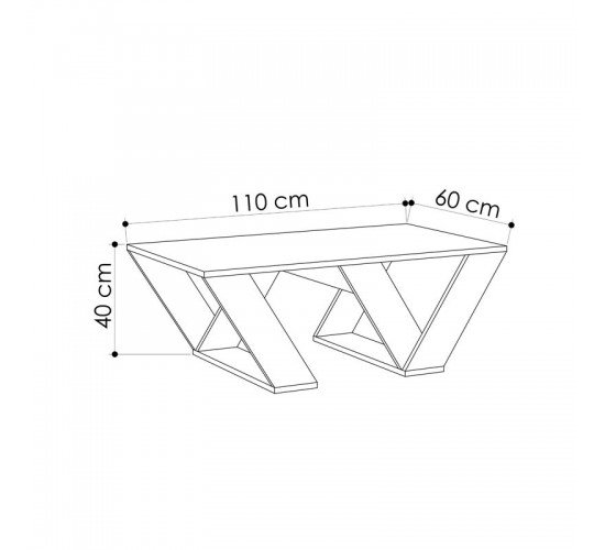 Τραπέζι σαλονιού Pipra σε χρώμα φυσικό 110x60x40 119-001196