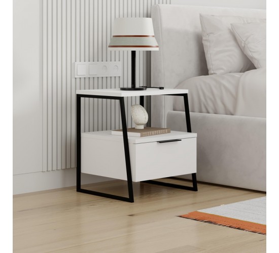 Κομοδίνο Johana μαύρο-λευκό 45x40x50εκ Υλικό: CHIPBOARD WITH MELAMINE COATING 18mm - METAL 119-001234 Κομοδίνο Johana μαύρο-λευκό 45x40x50εκ Υλικό: CHIPBOARD WITH MELAMINE COATING 18mm - METAL 119-001234