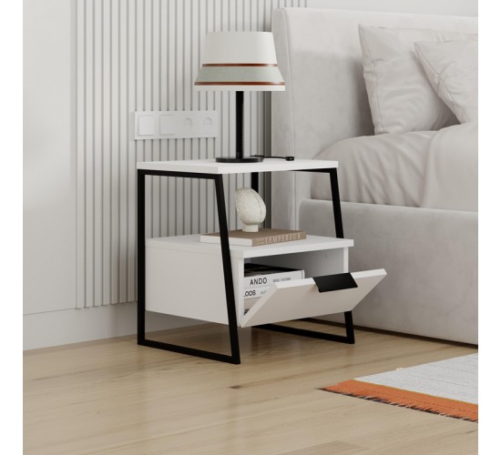 Κομοδίνο Johana μαύρο-λευκό 45x40x50εκ Υλικό: CHIPBOARD WITH MELAMINE COATING 18mm - METAL 119-001234 Κομοδίνο Johana μαύρο-λευκό 45x40x50εκ Υλικό: CHIPBOARD WITH MELAMINE COATING 18mm - METAL 119-001234