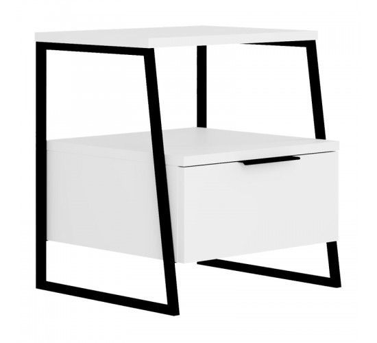 Κομοδίνο Johana μαύρο-λευκό 45x40x50εκ Υλικό: CHIPBOARD WITH MELAMINE COATING 18mm - METAL 119-001234 Κομοδίνο Johana μαύρο-λευκό 45x40x50εκ Υλικό: CHIPBOARD WITH MELAMINE COATING 18mm - METAL 119-001234