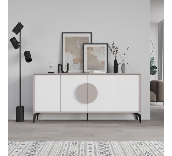 Μπουφές Gora σε λευκή με μόκα απόχρωση 180x35.6x82εκ Υλικό: CHIPBOARD WITH MELAMINE COATING-METAL LEGS 119-001236 Μπουφές Gora σε λευκή με μόκα απόχρωση 180x35.6x82εκ Υλικό: CHIPBOARD WITH MELAMINE COATING-METAL LEGS 119-001236