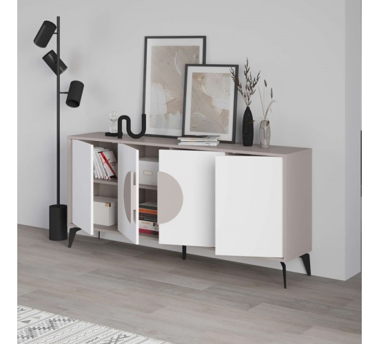 Μπουφές Gora σε λευκή με μόκα απόχρωση 180x35.6x82εκ Υλικό: CHIPBOARD WITH MELAMINE COATING-METAL LEGS 119-001236 Μπουφές Gora σε λευκή με μόκα απόχρωση 180x35.6x82εκ Υλικό: CHIPBOARD WITH MELAMINE COATING-METAL LEGS 119-001236
