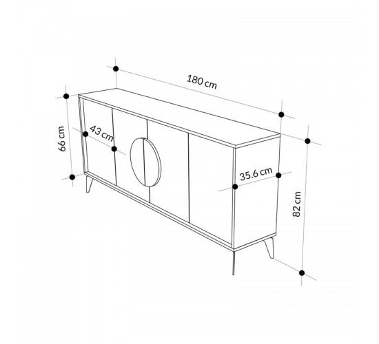 Μπουφές Gora σε λευκή με μόκα απόχρωση 180x35.6x82εκ Υλικό: CHIPBOARD WITH MELAMINE COATING-METAL LEGS 119-001236 Μπουφές Gora σε λευκή με μόκα απόχρωση 180x35.6x82εκ Υλικό: CHIPBOARD WITH MELAMINE COATING-METAL LEGS 119-001236