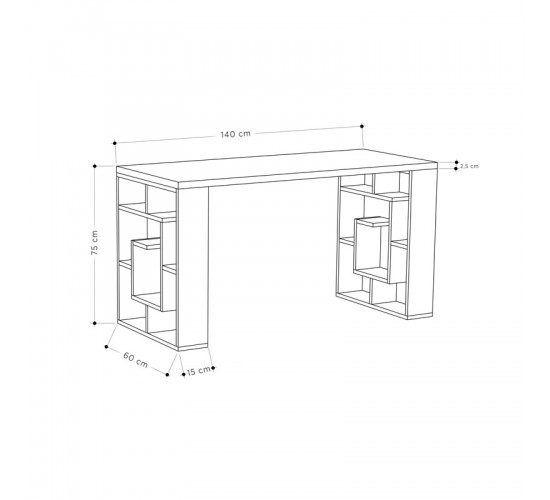 Γραφείο Labirent χρώμα λευκό-μόκα 140x60x75εκ Υλικό: CLIPBOARD 18mm with MELAMINE 119-001242 Γραφείο Labirent χρώμα λευκό-μόκα 140x60x75εκ Υλικό: CLIPBOARD 18mm with MELAMINE 119-001242