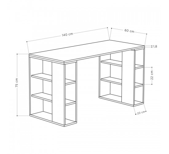 Γραφείο Colmar σε oak απόχρωση 140x60x75εκ Υλικό: MELAMINE 32mm - MELAMINE  18mm 119-001248