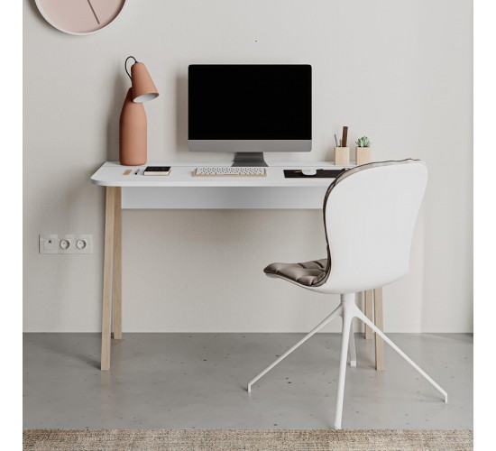 Γραφείο Malia σε λευκή-φυσική απόχρωση 120x60.5x75εκ Υλικό: CLIPBOARD 18mm WITH MELAMINE COATING 119-001249