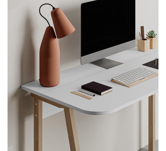 Γραφείο Malia σε λευκή-φυσική απόχρωση 120x60.5x75εκ Υλικό: CLIPBOARD 18mm WITH MELAMINE COATING 119-001249