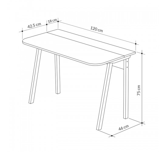 Γραφείο Malia σε oak απόχρωση 120x60.5x75εκ Υλικό: CLIPBOARD 18mm WITH MELAMINE COATING 119-001250