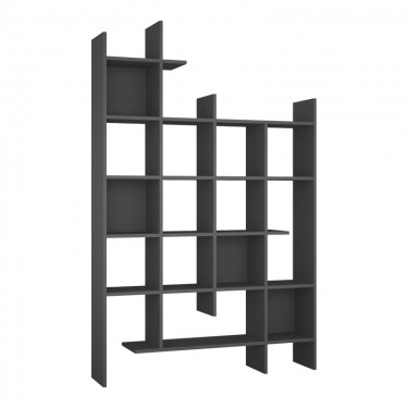 Βιβλιοθήκη Manco σε ανθρακί απόχρωση 122x25.5x188εκ Υλικό: CLIPBOARD WITH MELAMINE 119-001252