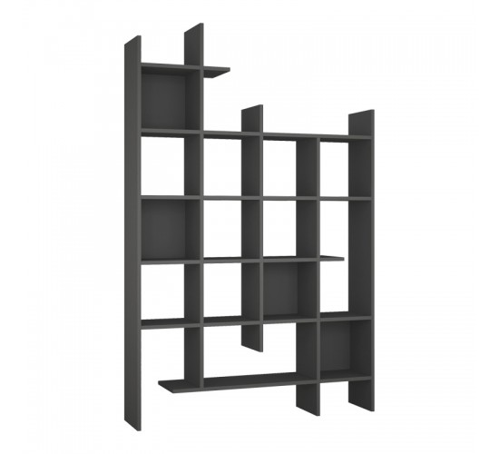 Βιβλιοθήκη Manco σε ανθρακί απόχρωση 122x25.5x188εκ Υλικό: CLIPBOARD WITH MELAMINE 119-001252