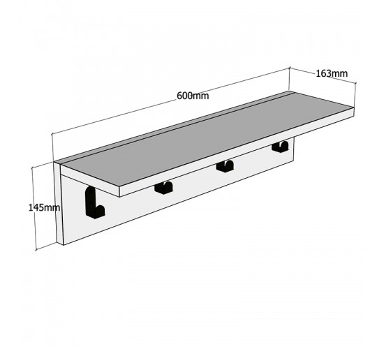 Κρεμάστρα Mulan χρώμα καρυδί 60x16x14.5εκ Υλικό: CLIPBOARD 18MM WITH MELAMINE 120-000034 Κρεμάστρα Mulan χρώμα καρυδί 60x16x14.5εκ Υλικό: CLIPBOARD 18MM WITH MELAMINE 120-000034