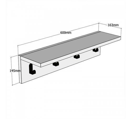 Κρεμάστρα Mulan pakoworld χρώμα λευκό  60x16x14.5εκ