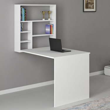 Γραφείο τοίχου ανοιγόμενο Ravin λευκό 63x90x154εκ Υλικό: CLIPBOARD WITH MELAMINE 18mm. 120-000084