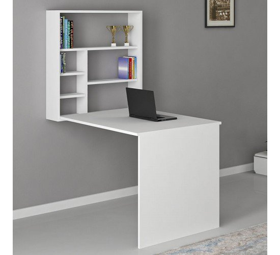 Γραφείο τοίχου ανοιγόμενο Ravin λευκό 63x90x154εκ Υλικό: CLIPBOARD WITH MELAMINE 18mm. 120-000084