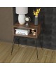 Κομοδίνο Naida καρυδί-μαύρο 45x30x59εκ Υλικό: CLIPBOARD WITH MELAMINE 18 mm - METAL 120-000140 Κομοδίνο Naida καρυδί-μαύρο 45x30x59εκ Υλικό: CLIPBOARD WITH MELAMINE 18 mm - METAL 120-000140
