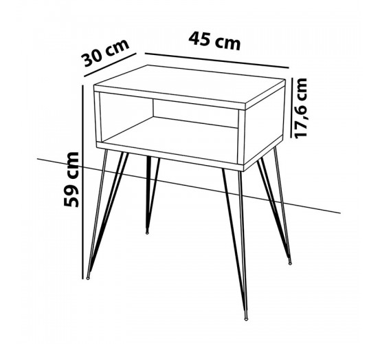 Κομοδίνο Naida καρυδί-μαύρο 45x30x59εκ Υλικό: CLIPBOARD WITH MELAMINE 18 mm - METAL 120-000140 Κομοδίνο Naida καρυδί-μαύρο 45x30x59εκ Υλικό: CLIPBOARD WITH MELAMINE 18 mm - METAL 120-000140