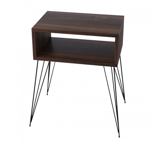 Κομοδίνο Naida καρυδί-μαύρο 45x30x59εκ Υλικό: CLIPBOARD WITH MELAMINE 18 mm - METAL 120-000140 Κομοδίνο Naida καρυδί-μαύρο 45x30x59εκ Υλικό: CLIPBOARD WITH MELAMINE 18 mm - METAL 120-000140
