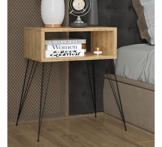 Κομοδίνο Naida φυσικό-μαύρο 45x30x59εκ Υλικό: CLIPBOARD WITH MELAMINE 18 mm 120-000142 Κομοδίνο Naida φυσικό-μαύρο 45x30x59εκ Υλικό: CLIPBOARD WITH MELAMINE 18 mm 120-000142