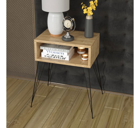 Κομοδίνο Naida φυσικό-μαύρο 45x30x59εκ Υλικό: CLIPBOARD WITH MELAMINE 18 mm 120-000142 Κομοδίνο Naida φυσικό-μαύρο 45x30x59εκ Υλικό: CLIPBOARD WITH MELAMINE 18 mm 120-000142