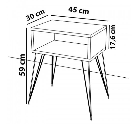 Κομοδίνο Naida φυσικό-μαύρο 45x30x59εκ Υλικό: CLIPBOARD WITH MELAMINE 18 mm 120-000142 Κομοδίνο Naida φυσικό-μαύρο 45x30x59εκ Υλικό: CLIPBOARD WITH MELAMINE 18 mm 120-000142