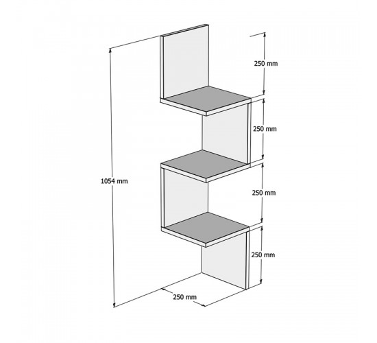 Ραφιέρα γωνιακή τοίχου Insta pakoworld καρυδί 25x25x105,5εκ