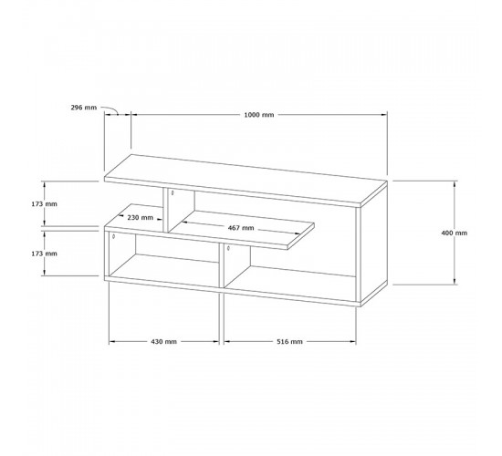 Έπιπλο τηλεόρασης Waldo pakoworld λευκό 100x29,5x40εκ