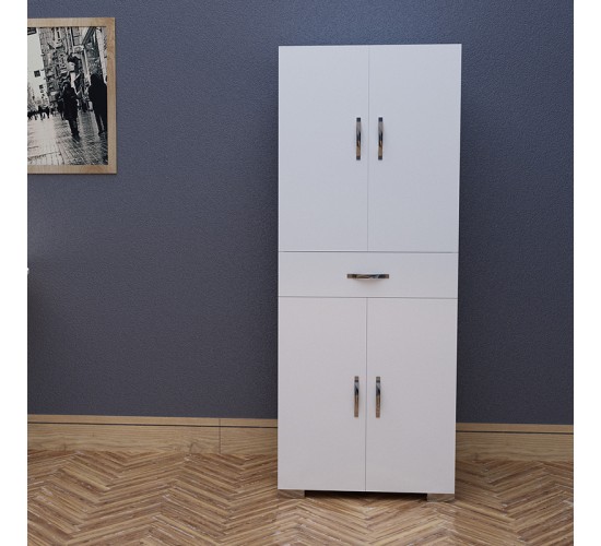 Ντουλάπα-στήλη Milou λευκό 59x34.5x140εκ Υλικό: CLIPBOARD WITH MELAMINE COATING 120-000196 Ντουλάπα-στήλη Milou λευκό 59x34.5x140εκ Υλικό: CLIPBOARD WITH MELAMINE COATING 120-000196