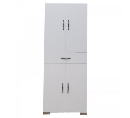 Ντουλάπα-στήλη Milou λευκό 59x34.5x140εκ Υλικό: CLIPBOARD WITH MELAMINE COATING 120-000196