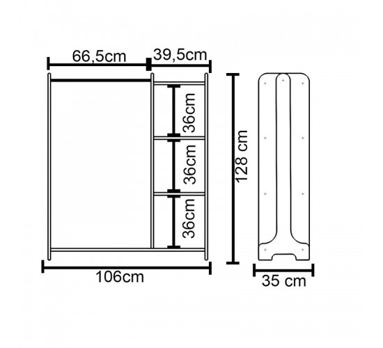 Έπιπλο εισόδου Renesme ανοιχτό καρυδί 106x35x128εκ Υλικό: CLIPBOARD WITH MELAMINE COATING 120-000202