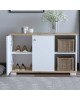 Έπιπλο εισόδου Deril λευκό-sonoma 90x33x52.5εκ Υλικό: CLIPBOARD WITH MELAMINE COATING 120-000278 Έπιπλο εισόδου Deril λευκό-sonoma 90x33x52.5εκ Υλικό: CLIPBOARD WITH MELAMINE COATING 120-000278